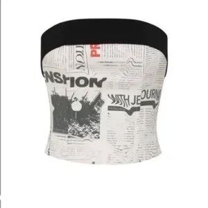 With Jean Read All About It Newsprint Corset - Like New!